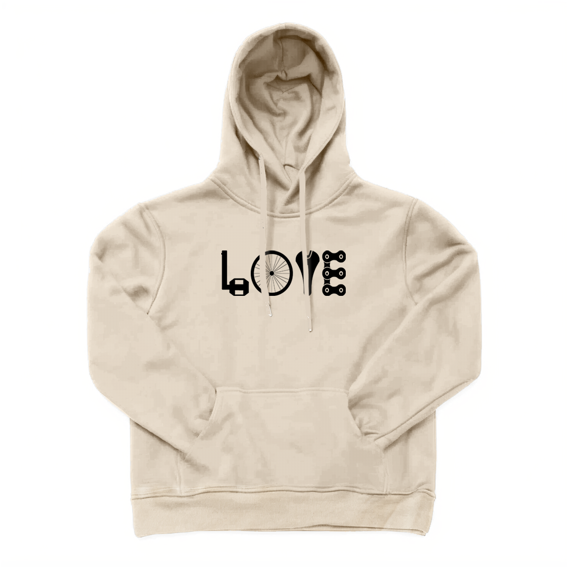 LOVE Spelled Out in Bike Hoodie