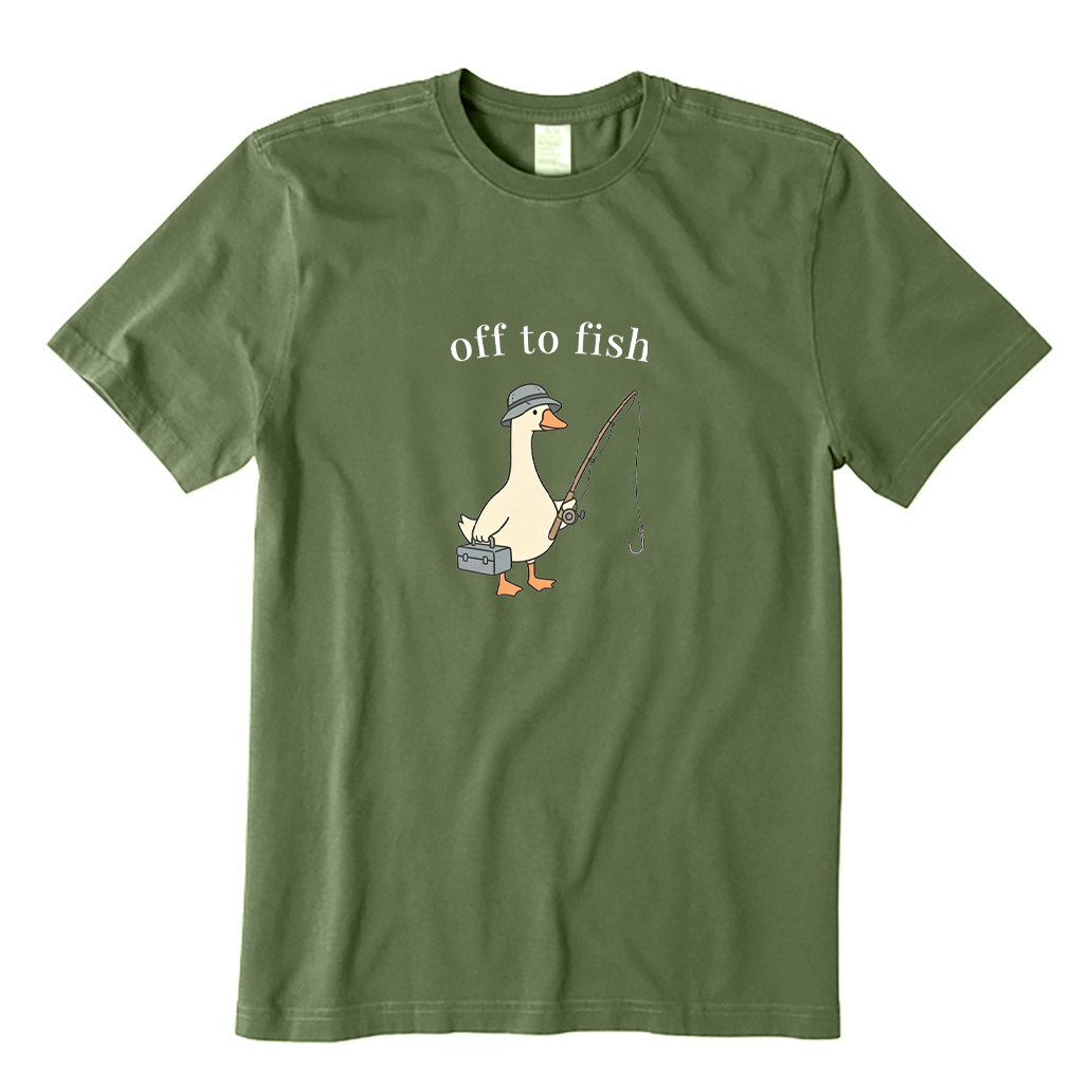 Off To Fish Goose T-shirt
