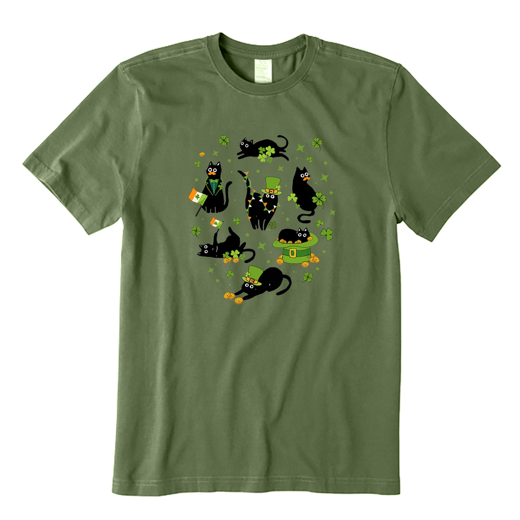 St. Patrick Black Cat  T-shirt