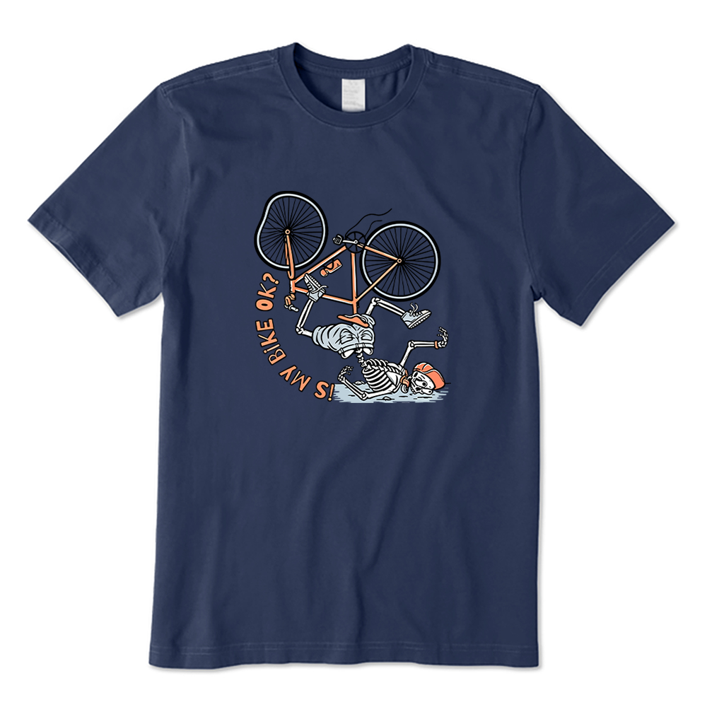 Is My Bike Ok Skeleton Biker T-shirt