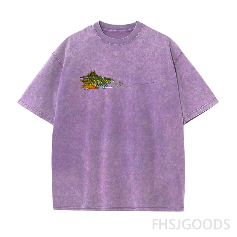 Fly Fishing Brook Trout Unisex Distressed T-Shirt