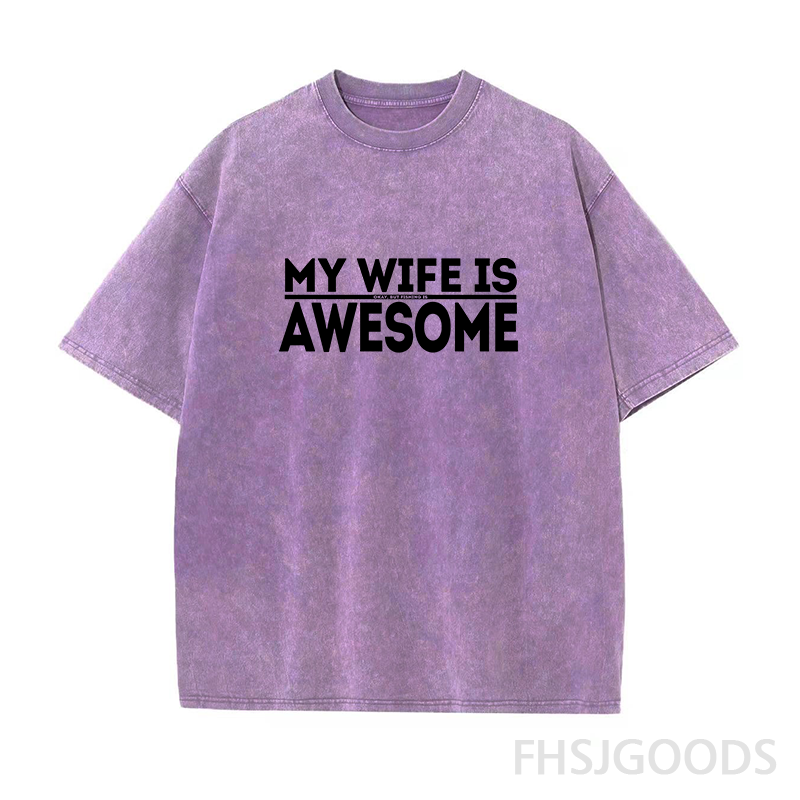My Wife Is Okay Fishing Is AWESOME Unisex Distressed T-Shirt