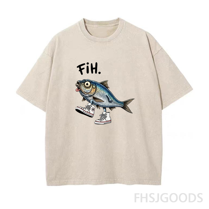 Fih Shoes Fish Unisex Distressed T-Shirt