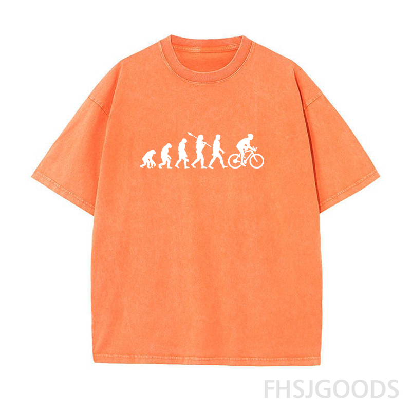 Evolution of Cycling Unisex Distressed T-Shirt