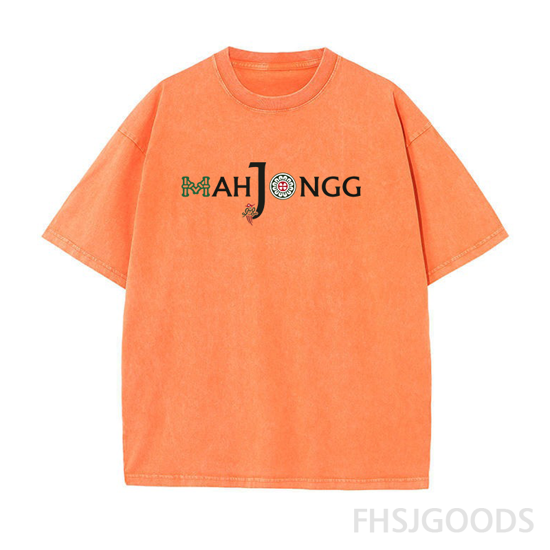 Mahjongg Themed Letter Unisex Distressed T-Shirt