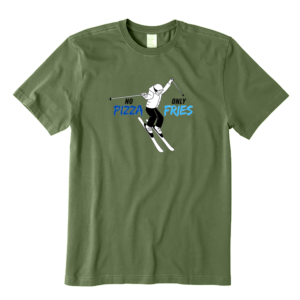 No Pizza Only Fries Fun Skiing T-shirt