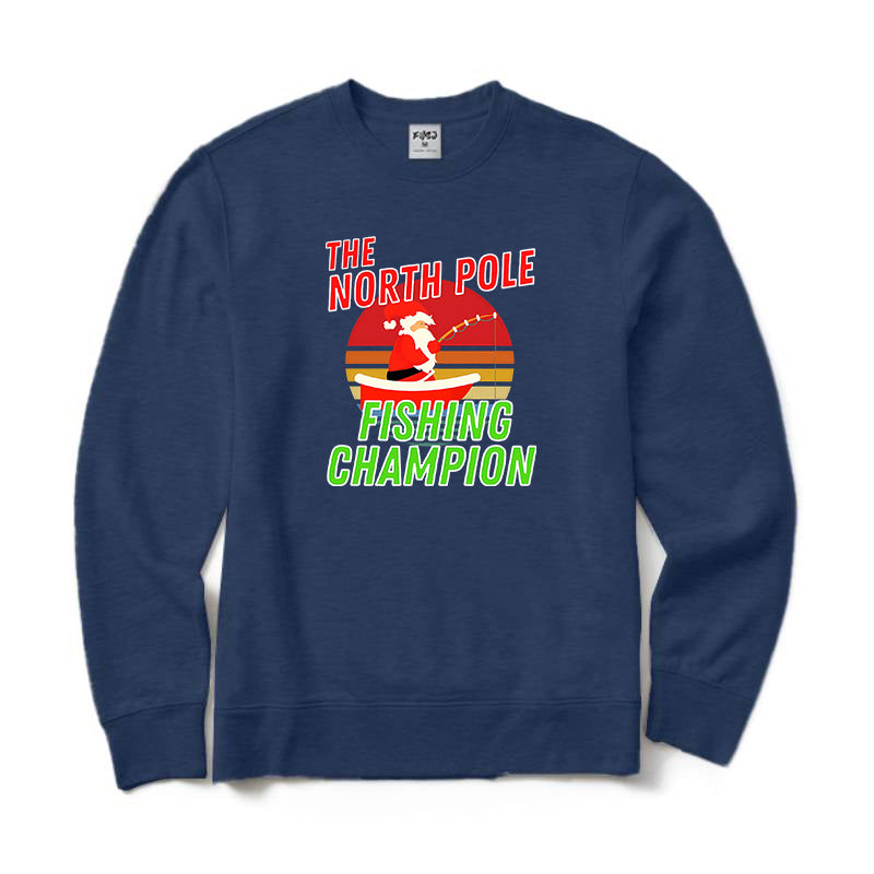 Santa Fishing Crewneck Sweatshirt