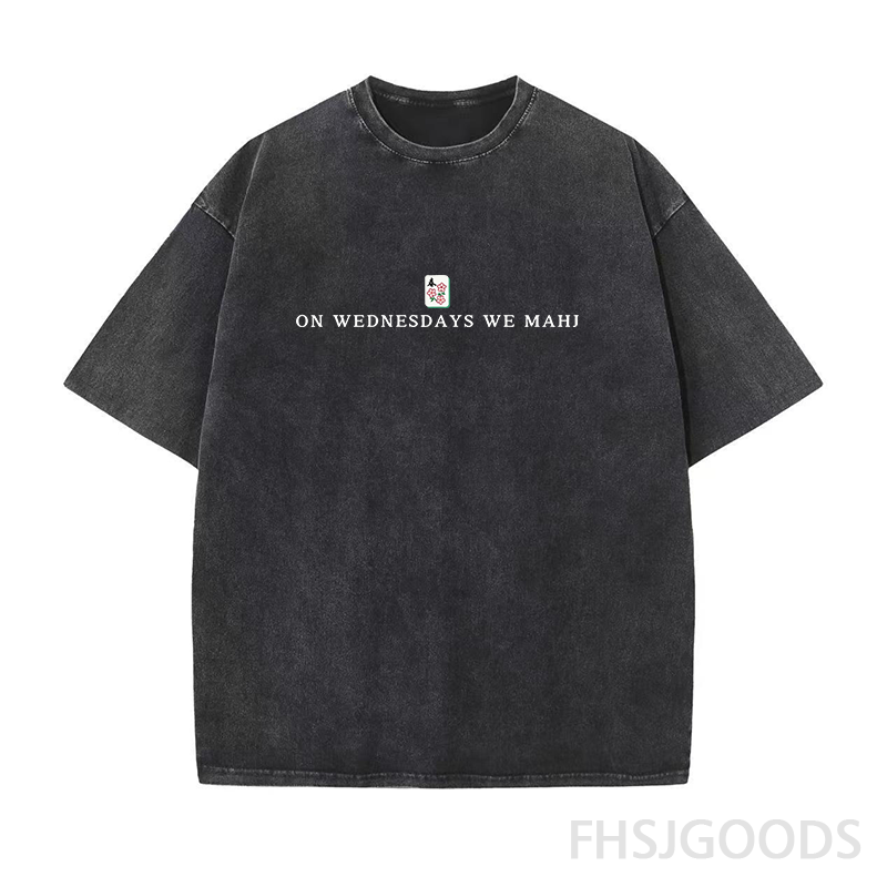 On Wednesdays We Mahjong Unisex Distressed T-Shirt