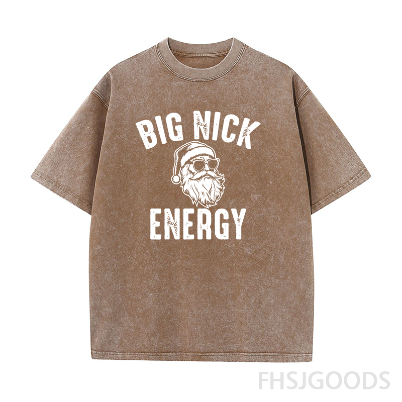 Big Nick Energy Santa Unisex Distressed T-Shirt