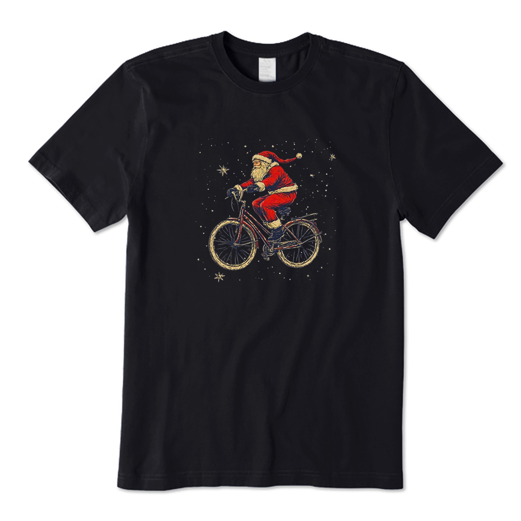 Santa Cycling Christmas T-Shirt