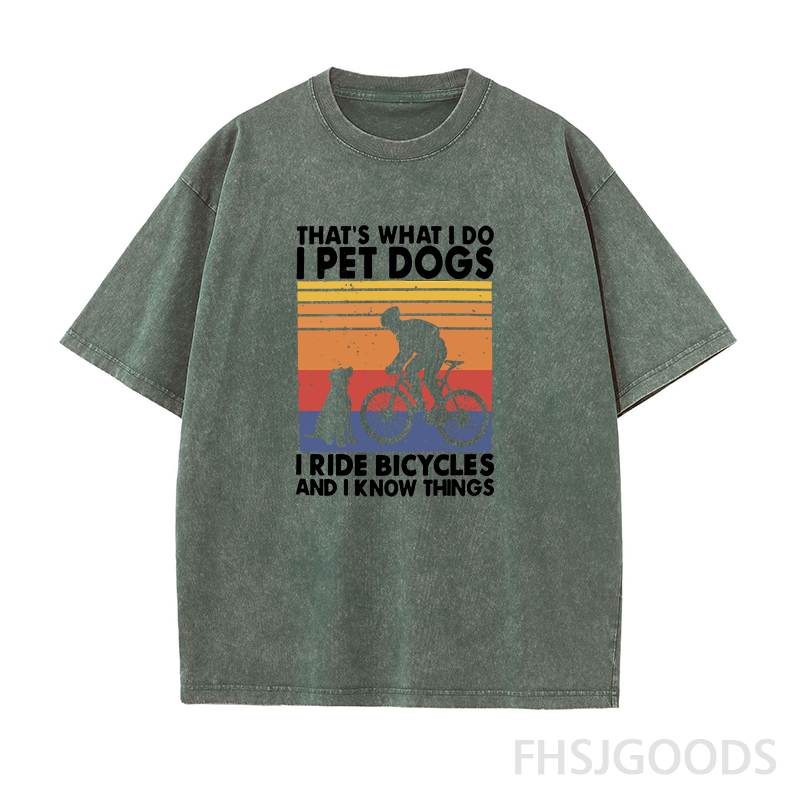 Dog & Bicycle Lover Unisex Distressed T-Shirt