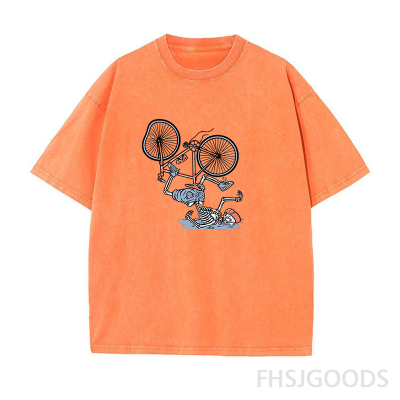 Skeleton Bike Unisex Distressed T-Shirt