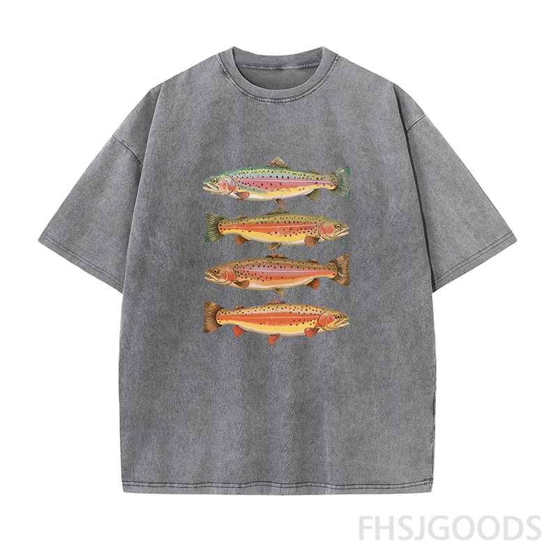 Trout Fish Unisex Distressed T-Shirt