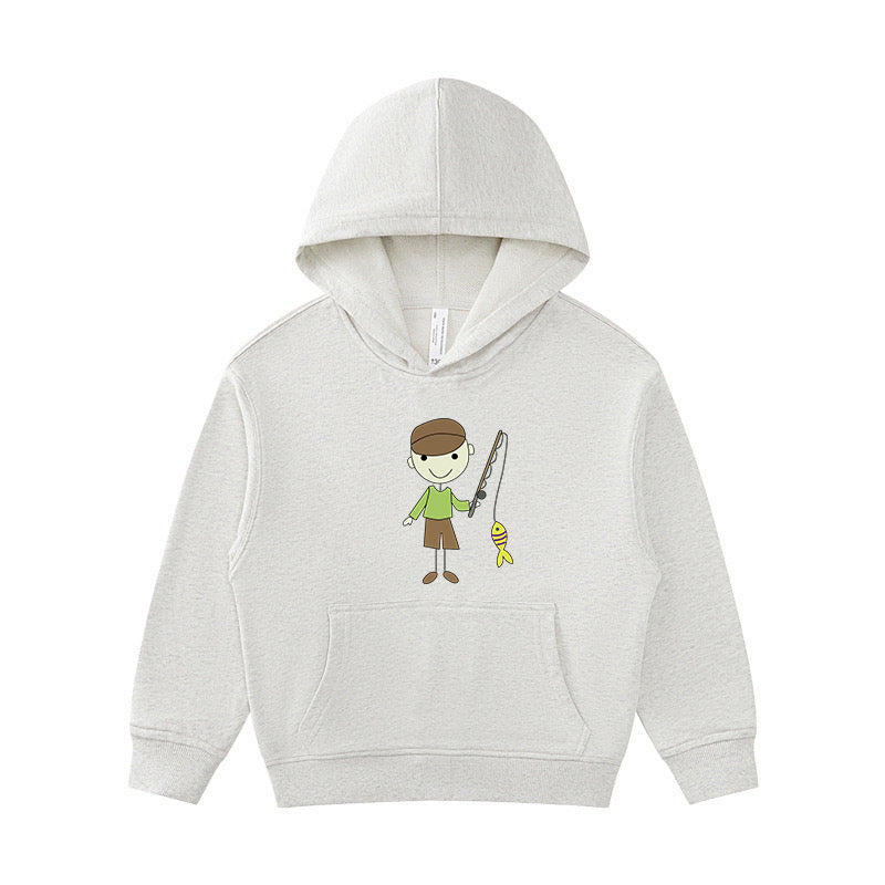 Boy fishing Kid's Hoodie