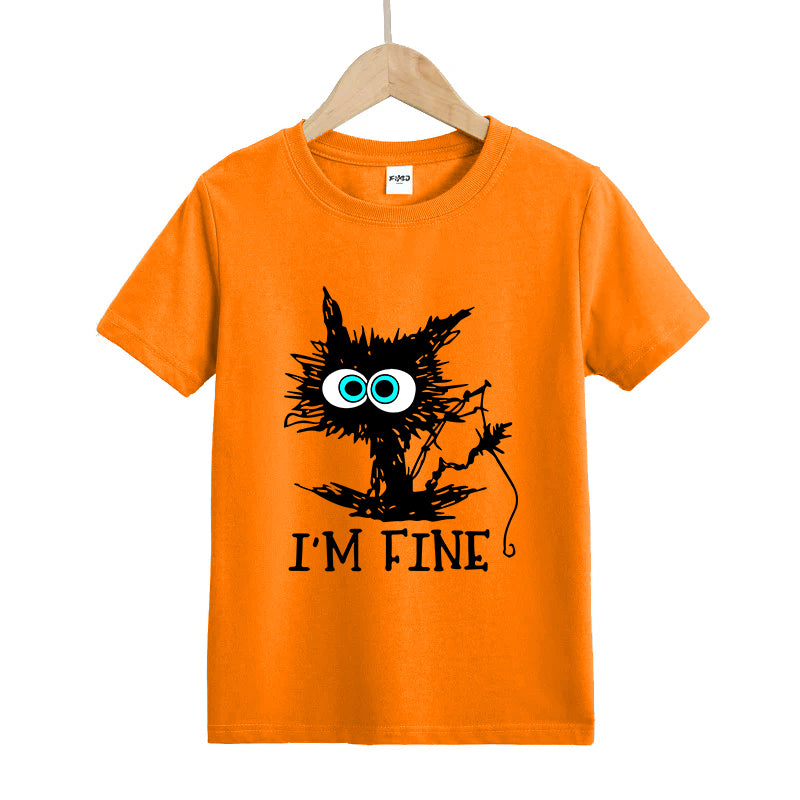Fishing I'm Fine Kids T-Shirt