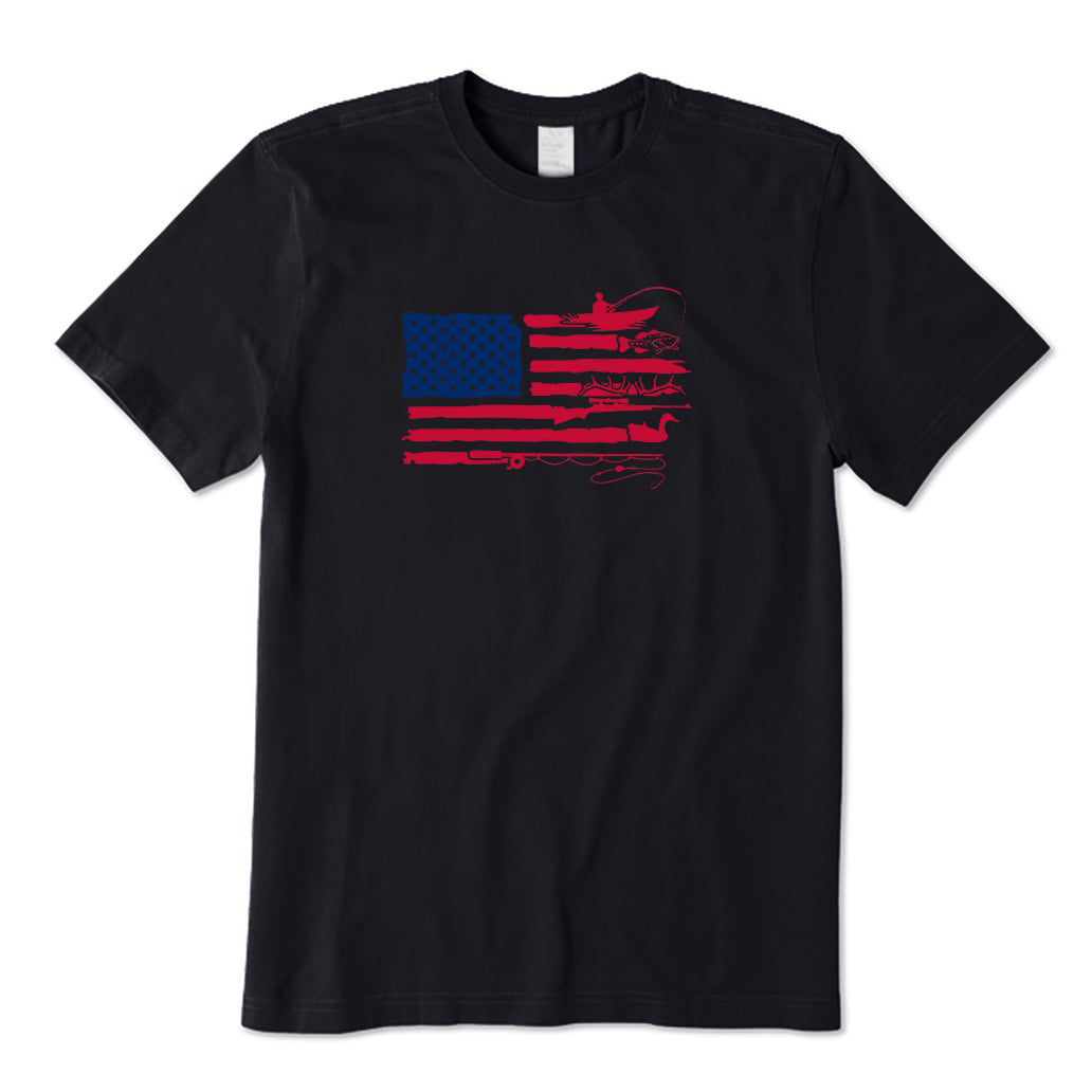 Fishing and Hunting Flag T-Shirt