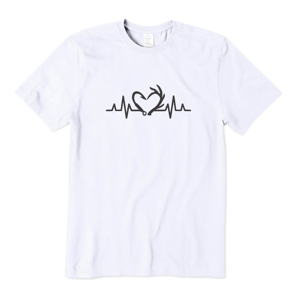 Fishhook Heartbeat Love T-Shirt