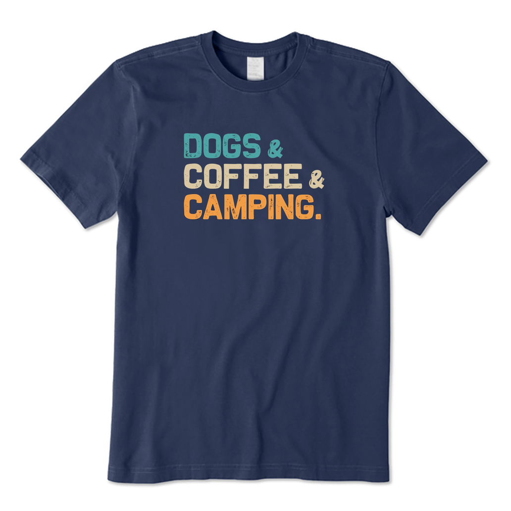 Dogs Coffee Camping T-Shirt