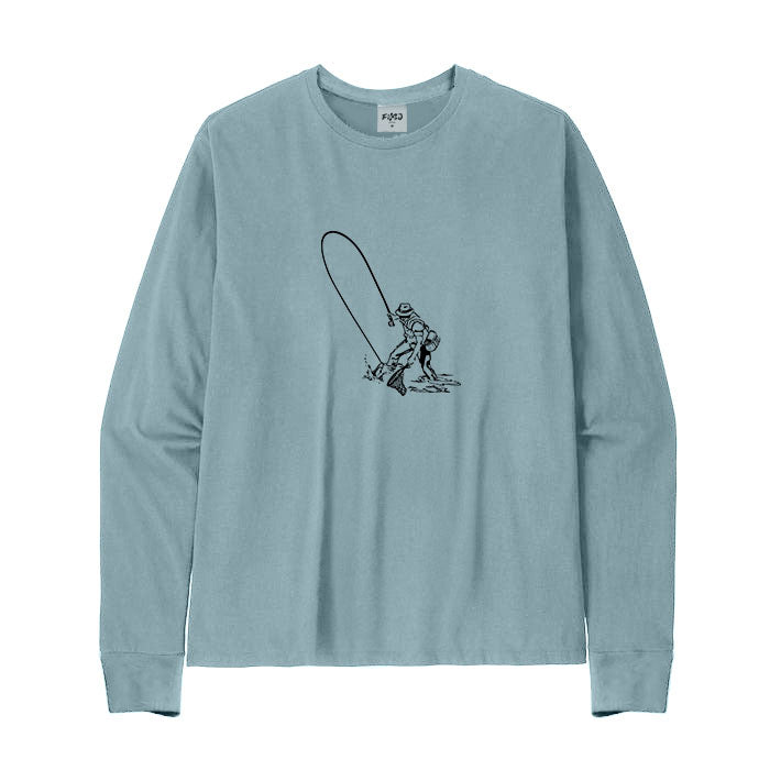 FLY FISHERMAN LANDING TROUT Long Sleeve T-Shirt