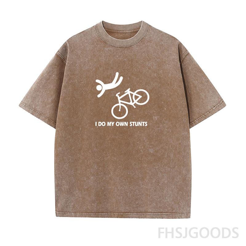 Funny Bike Stunt Unisex Distressed T-Shirt