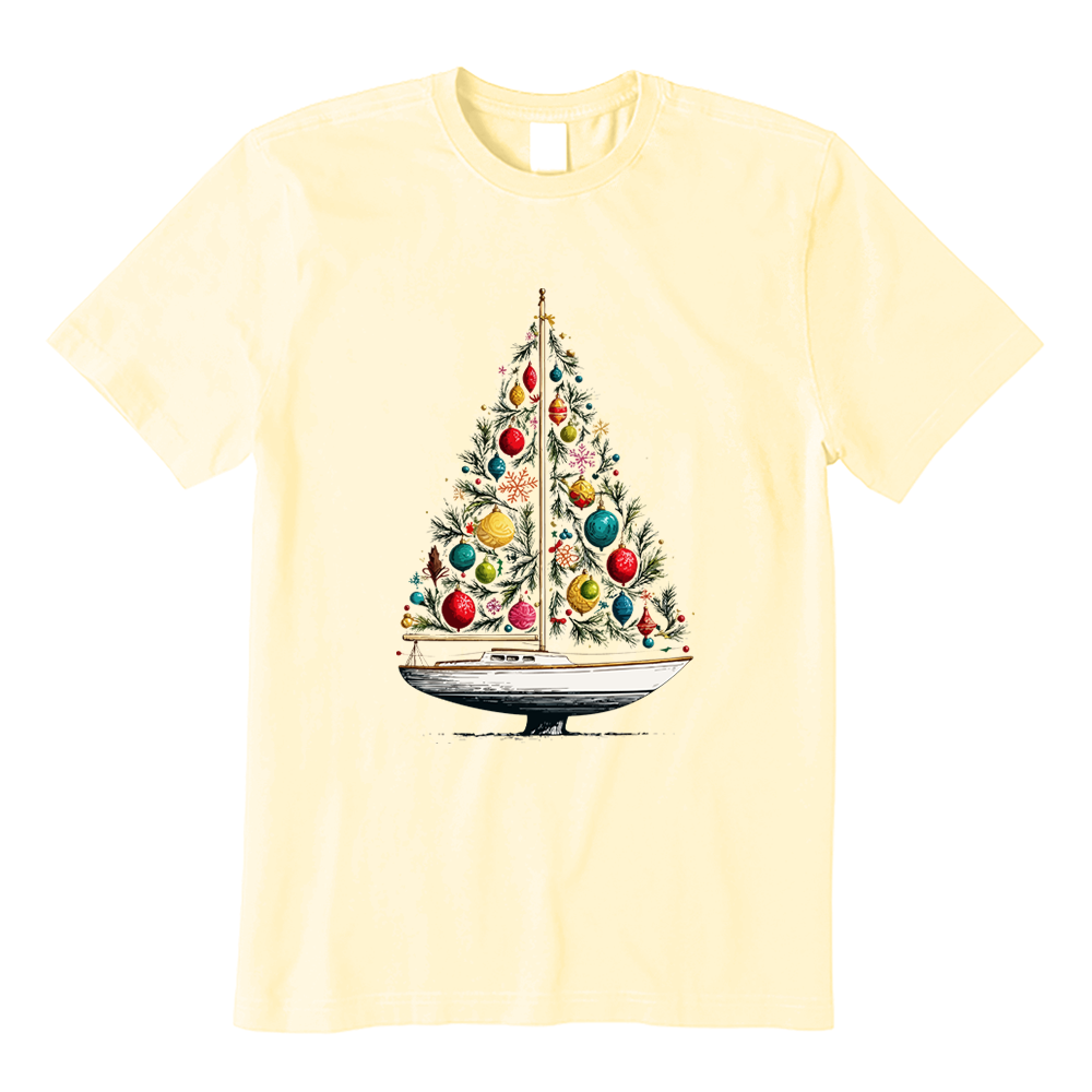 Sailboat Boating Christmas Tree T-Shirt