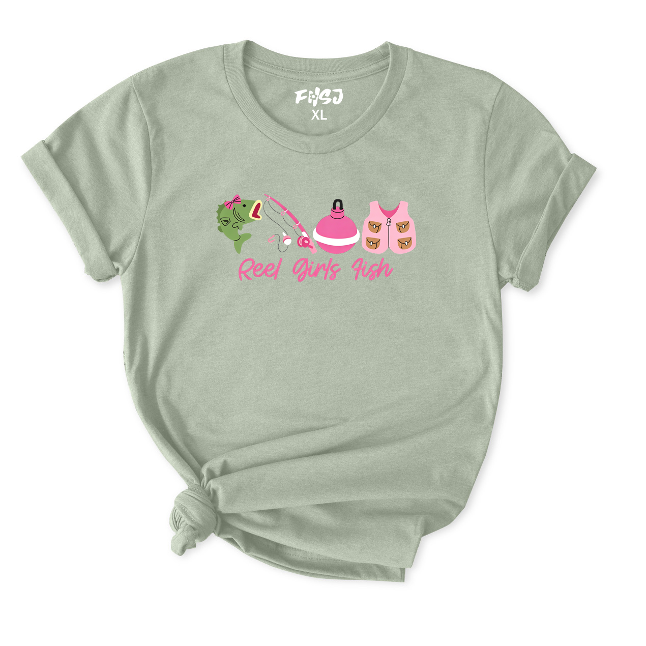 Cute Reel Girls Fish T-Shirt for Women