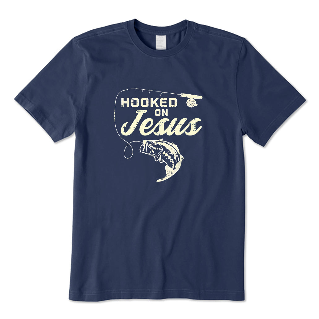 Vintage Hook On Jesus Bass Fishing Christian Religious God Lover T-Shirt