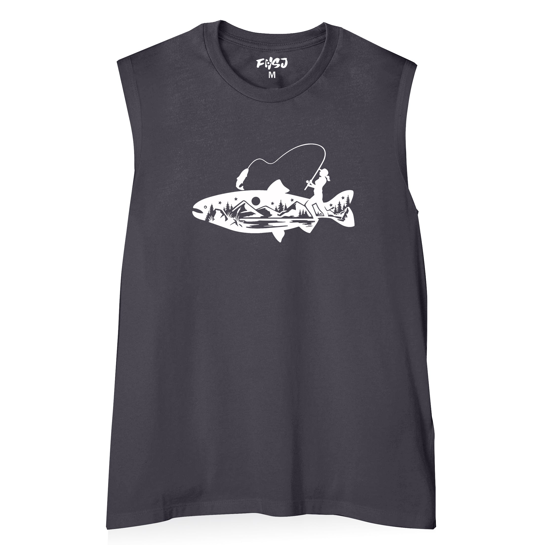 Woman Fishing Salmon Tank Top