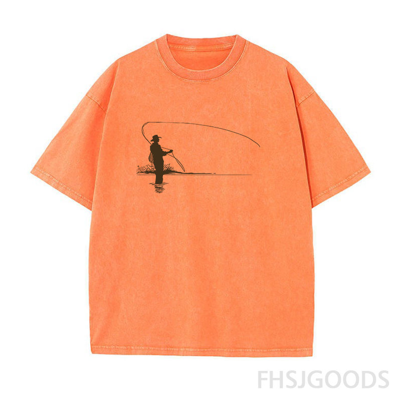 Fly Fishing Casting Unisex Distressed T-Shirt