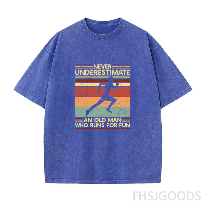 Never Underestimate An Old Man Who Runs for Fun Unisex Distressed T-Shirt
