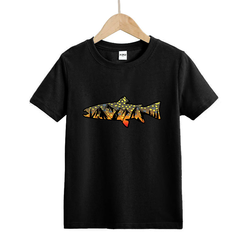 Brook Trout Mountains Kids T-Shirt