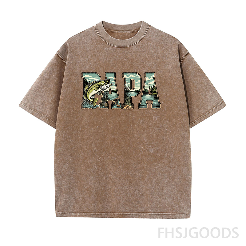 Papa Fishing Unisex Distressed T-Shirt