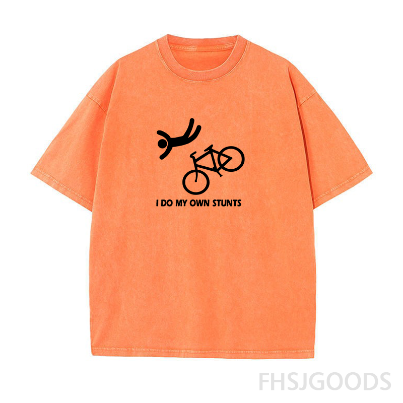 Funny Bike Stunt Unisex Distressed T-Shirt