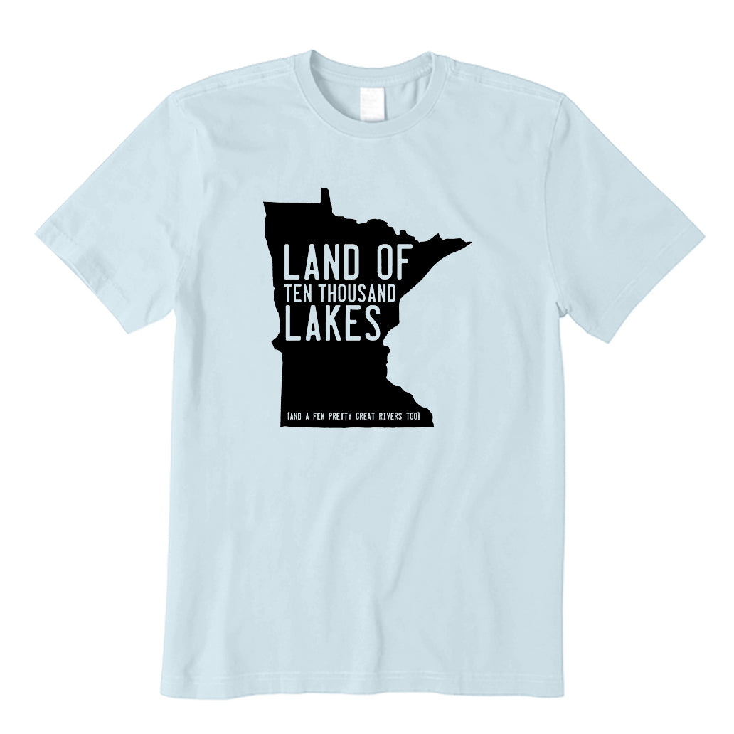Land of Ten Thousand Lakes in Black T-Shirt