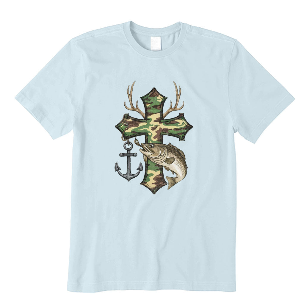Camo Cross Fishing T-Shirt