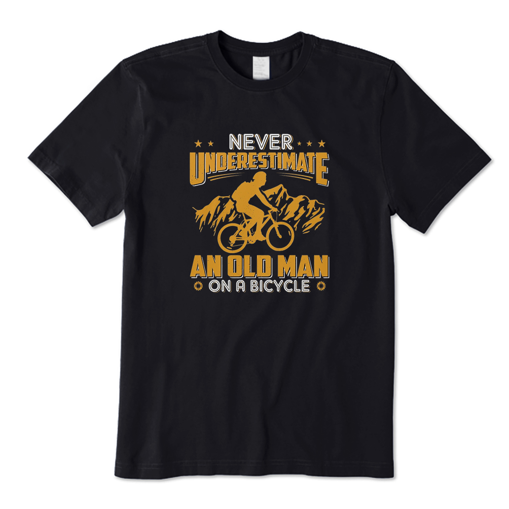 Never underestimate an old man on a bicycle T-Shirt