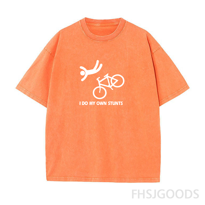 Funny Bike Stunt Unisex Distressed T-Shirt