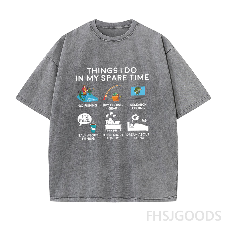 Fishing Things I Do In My Spare Time Unisex Distressed T-Shirt