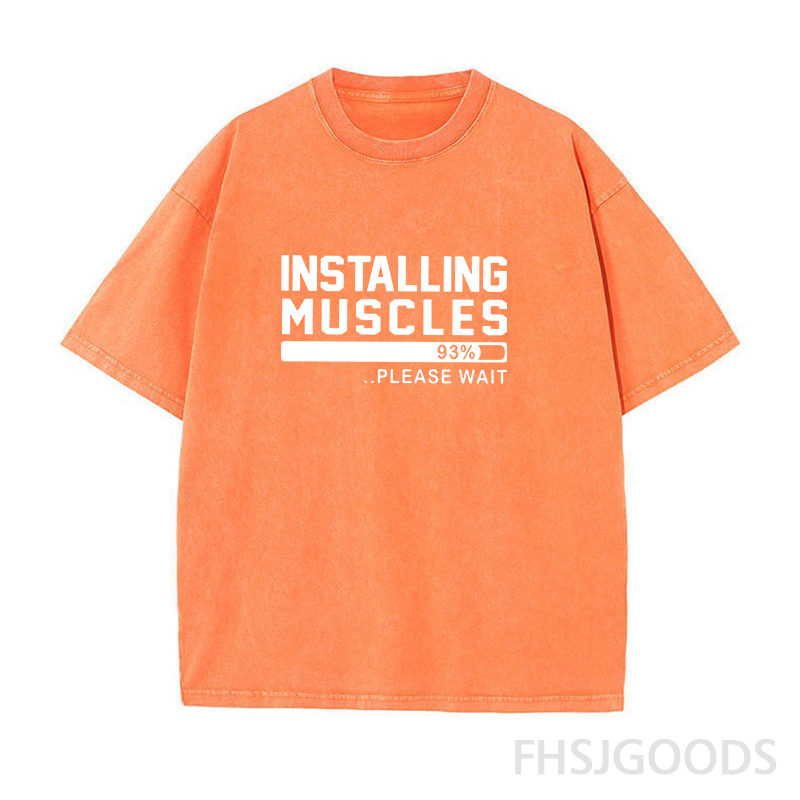 Installing Muscles Unisex Distressed T-Shirt