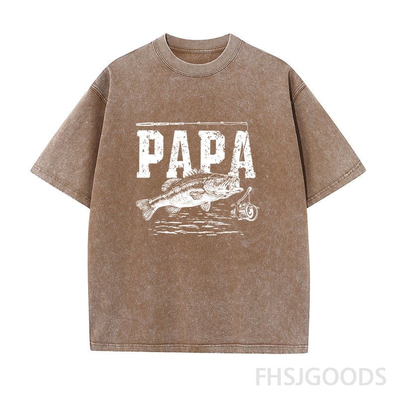 Papa Fishing Unisex Distressed T-Shirt