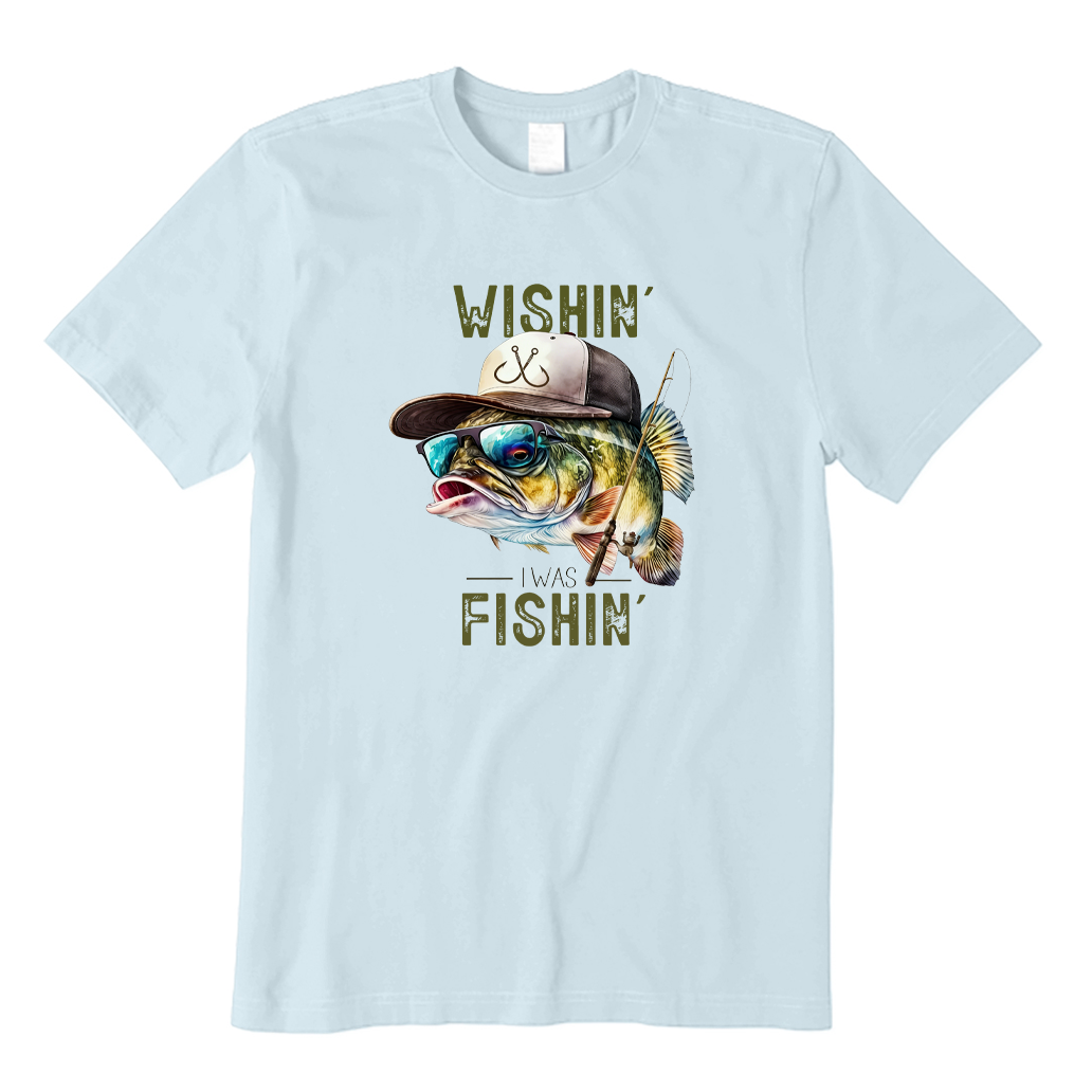 WISHING I WAS FISHING T-shirt