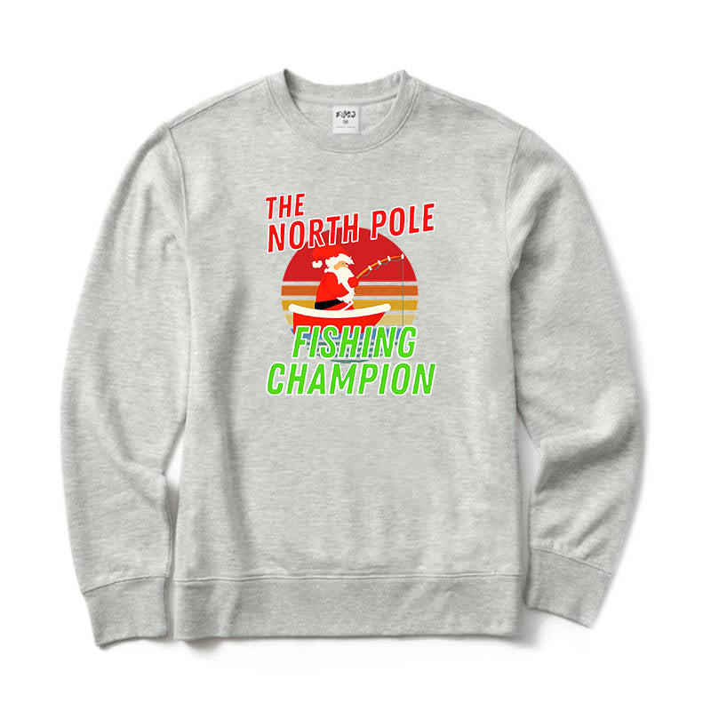Santa Fishing Crewneck Sweatshirt