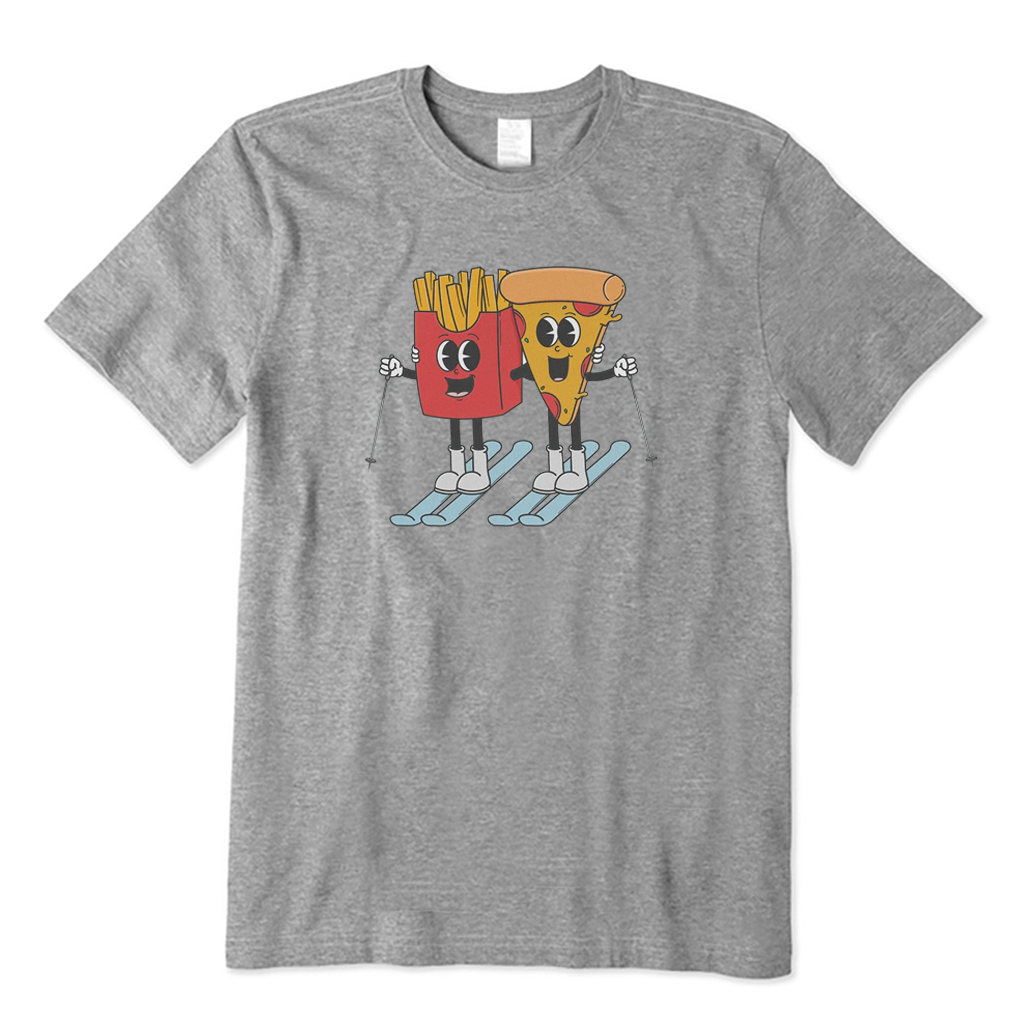 Pizza and French Fry Skiing T-shirt