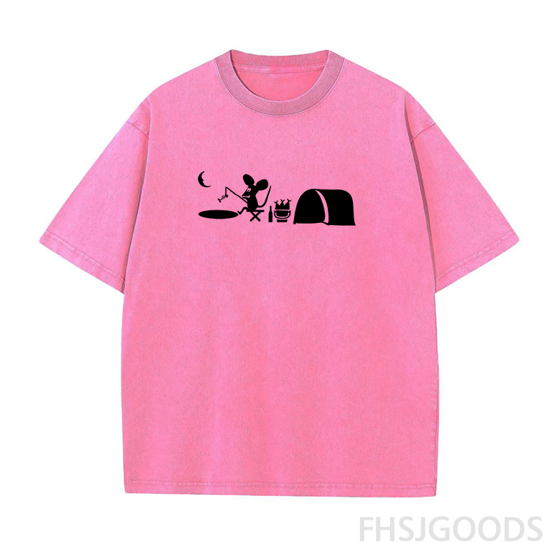 Fishing Mouse Hole Unisex Distressed T-Shirt