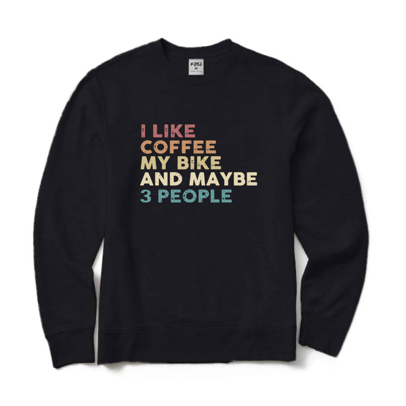 I Like Coffee and My Bike Crewneck Sweatshirt