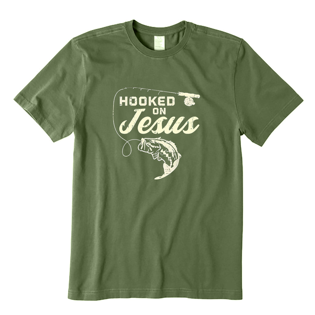 Vintage Hook On Jesus Bass Fishing Christian Religious God Lover T-Shirt