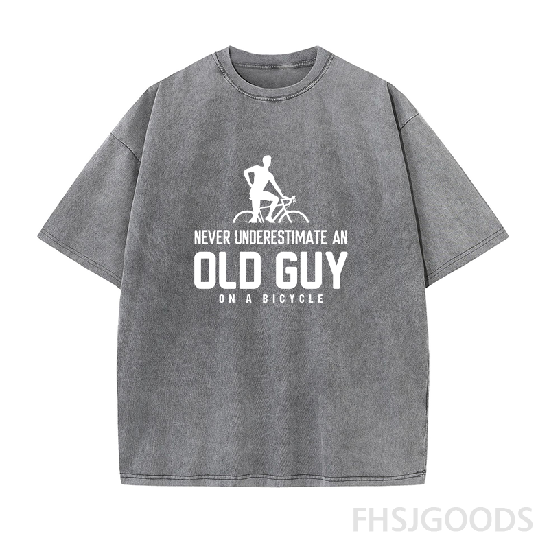 Old Guy on A Bicycle Unisex Distressed T-Shirt