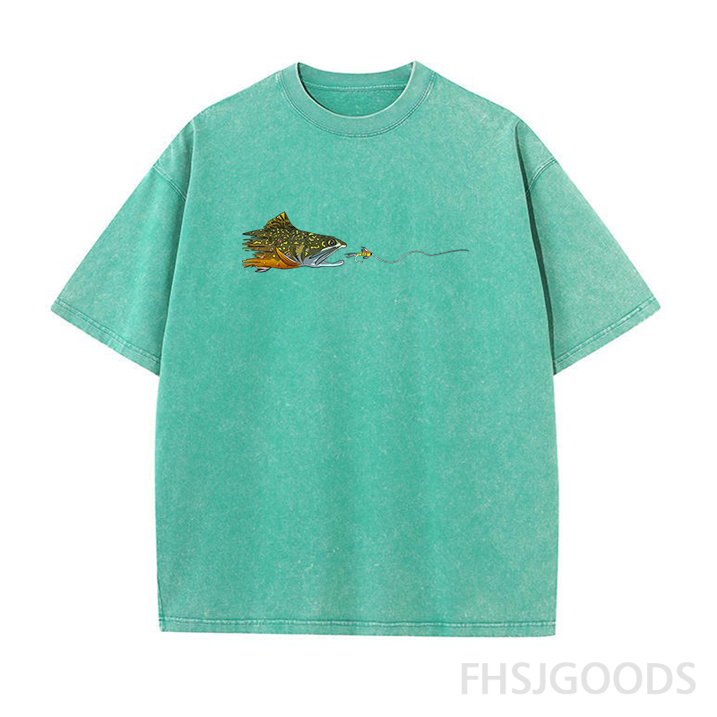 Fly Fishing Brook Trout Unisex Distressed T-Shirt