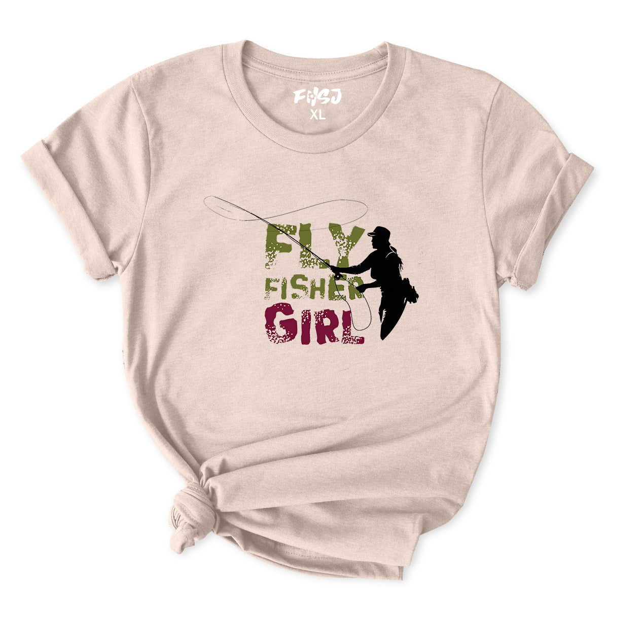 Outdoor Fly Fisher Girl Casting T-Shirt for Women