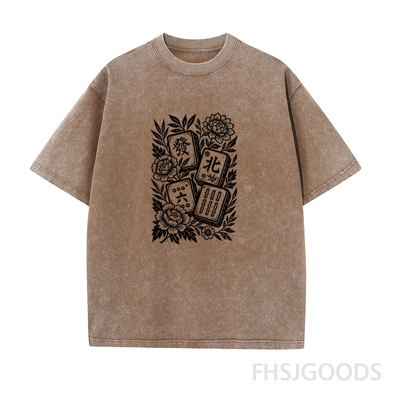 Floral Mahjong Unisex Distressed T-Shirt
